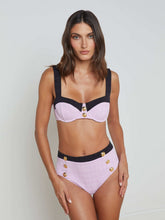 Alexandria Bikini Top in Light Violet/Black