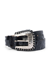 Brisa Belt in Black Croc Embossed