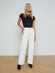 Clayton Wide-Leg Pant in Ivory