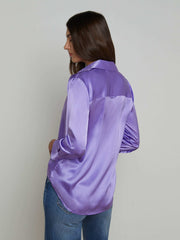 Dani Silk Blouse in Electric Purple