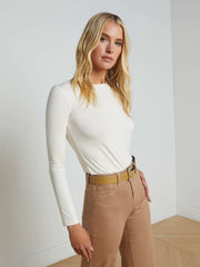 Tess Long Sleeve Tee in Vintage White