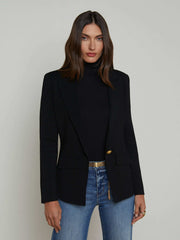 Chamberlain Knit Blazer in Black/Gold