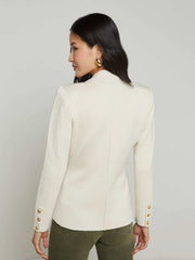 Chamberlain Knit Blazer in Ivory/Gold