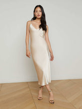 Seridie Silk Slip Dress in Champagne