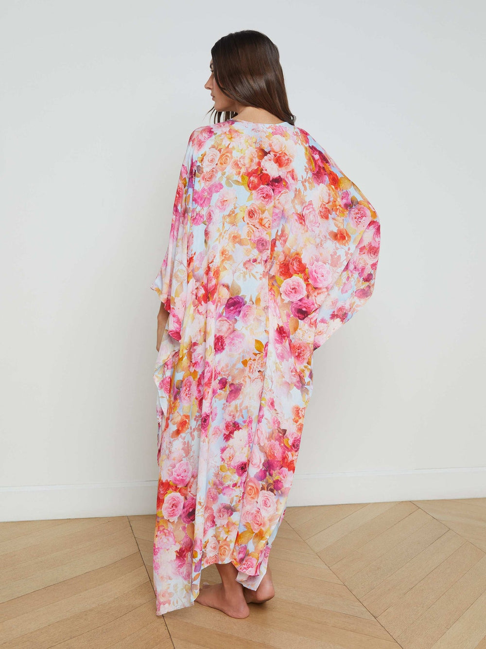 Kara Kimono Cover-Up in Multi Soft Cloud Floral