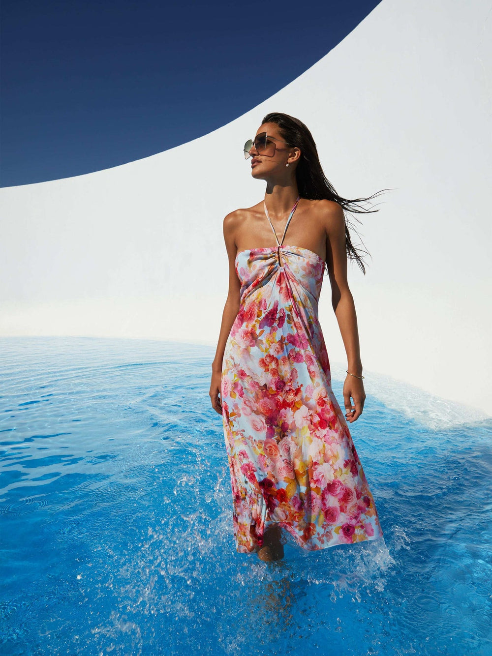 Cheri Cover-Up Dress in Multi Soft Cloud Floral