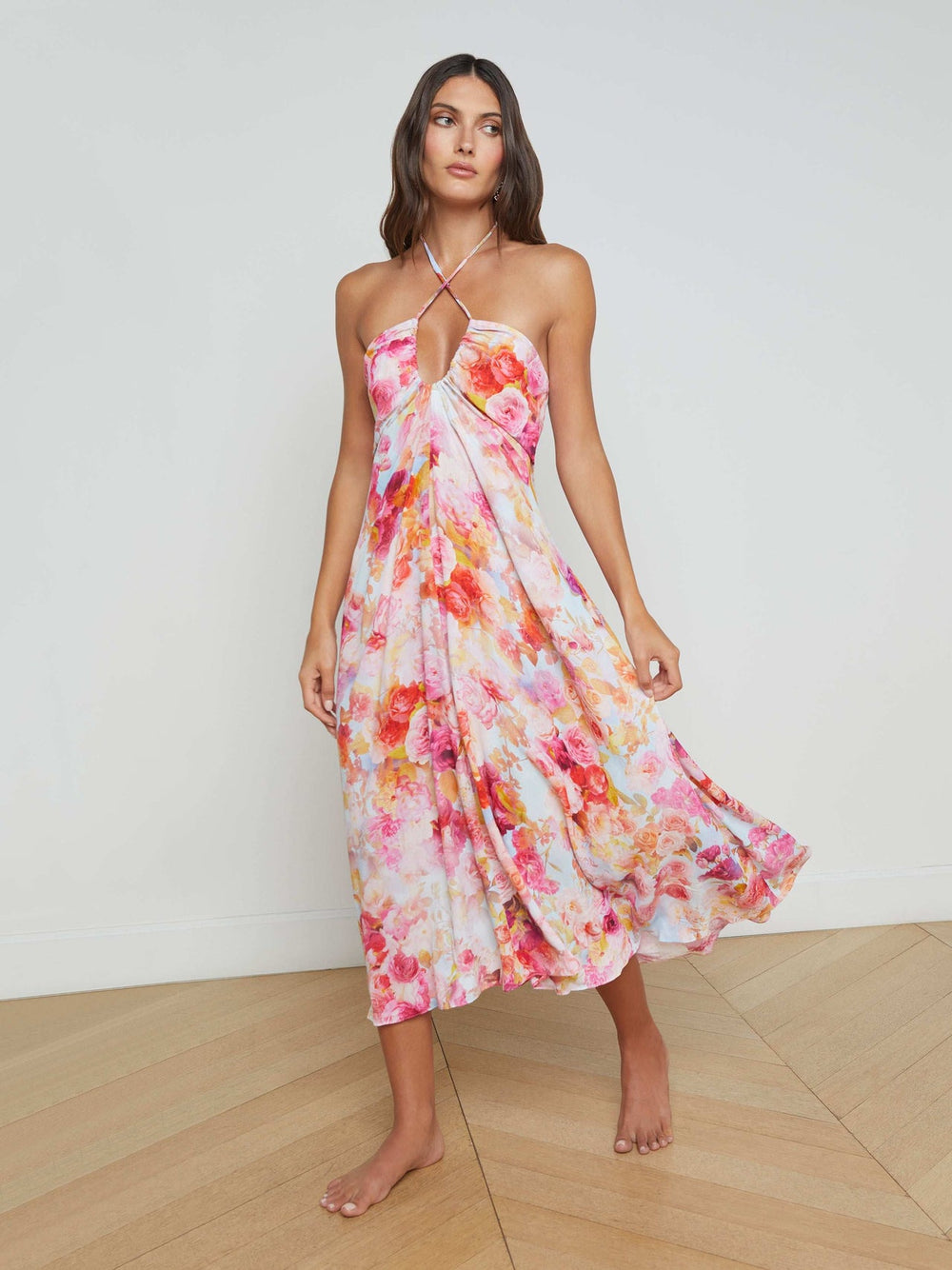 Cheri Cover-Up Dress in Multi Soft Cloud Floral
