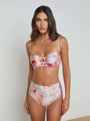 Alexandria Bikini Top in Multi Soft Cloud Floral