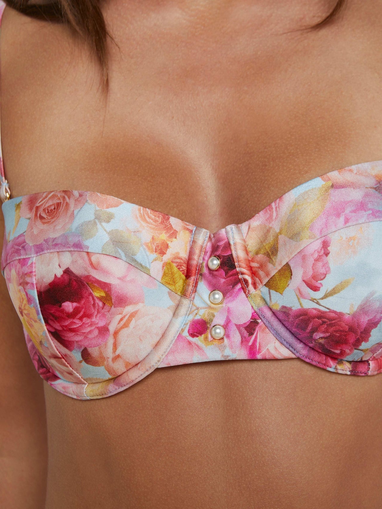 Alexandria Bikini Top in Multi Soft Cloud Floral