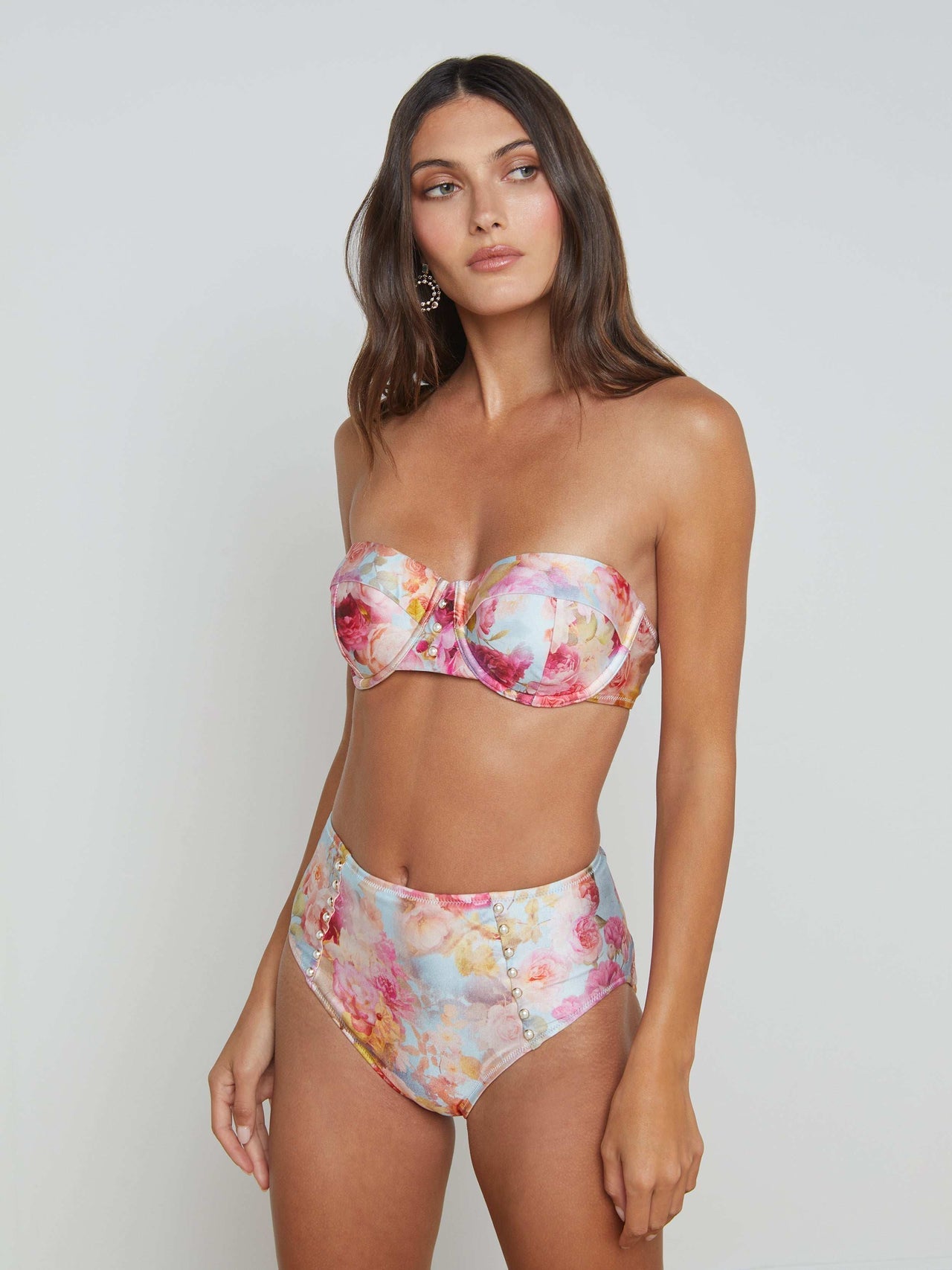 Alexandria Bikini Top in Multi Soft Cloud Floral