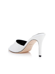 Lolita Leather Open-Toe Mule in Ivory Lizard Leather