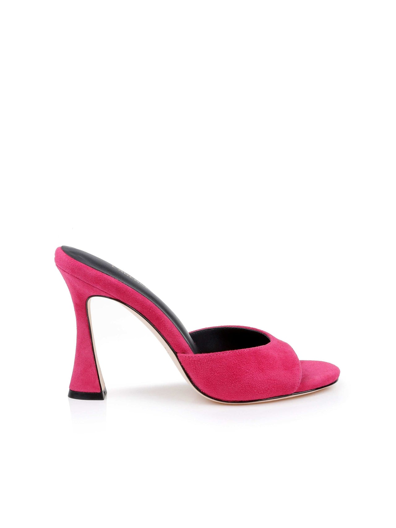 Avery Suede Peep-Toe Mule in Rubino Suede