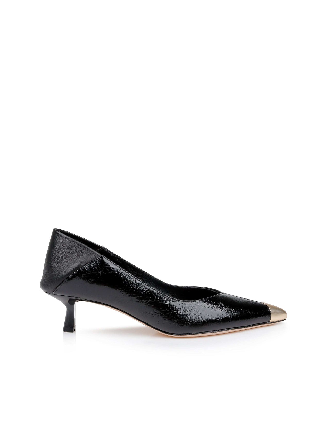 Garlan Kitten-Heel Pump in Black Patent