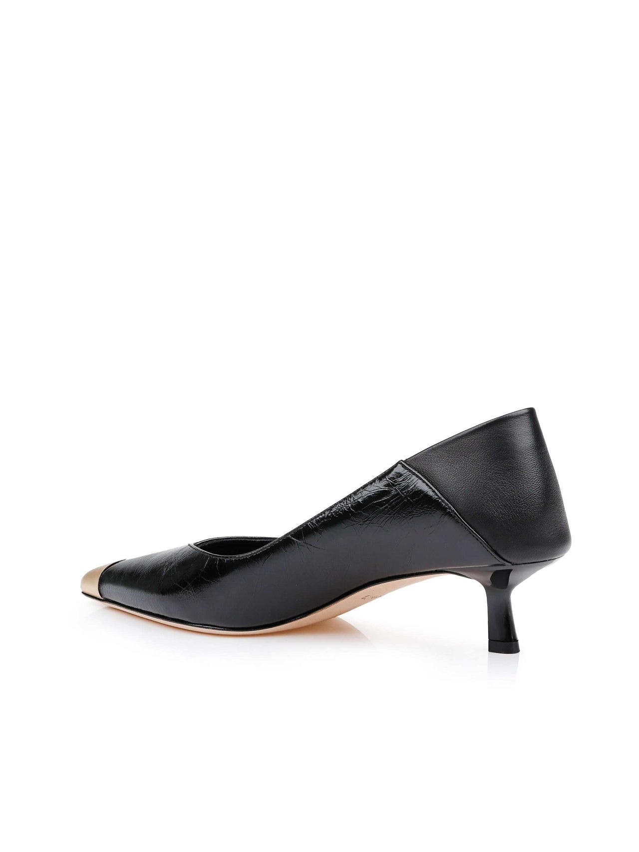 Garlan Kitten-Heel Pump in Black Patent