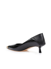 Garlan Kitten-Heel Pump in Black Patent