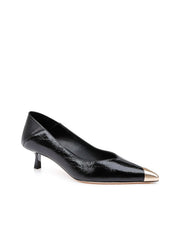 Garlan Kitten-Heel Pump in Black Patent