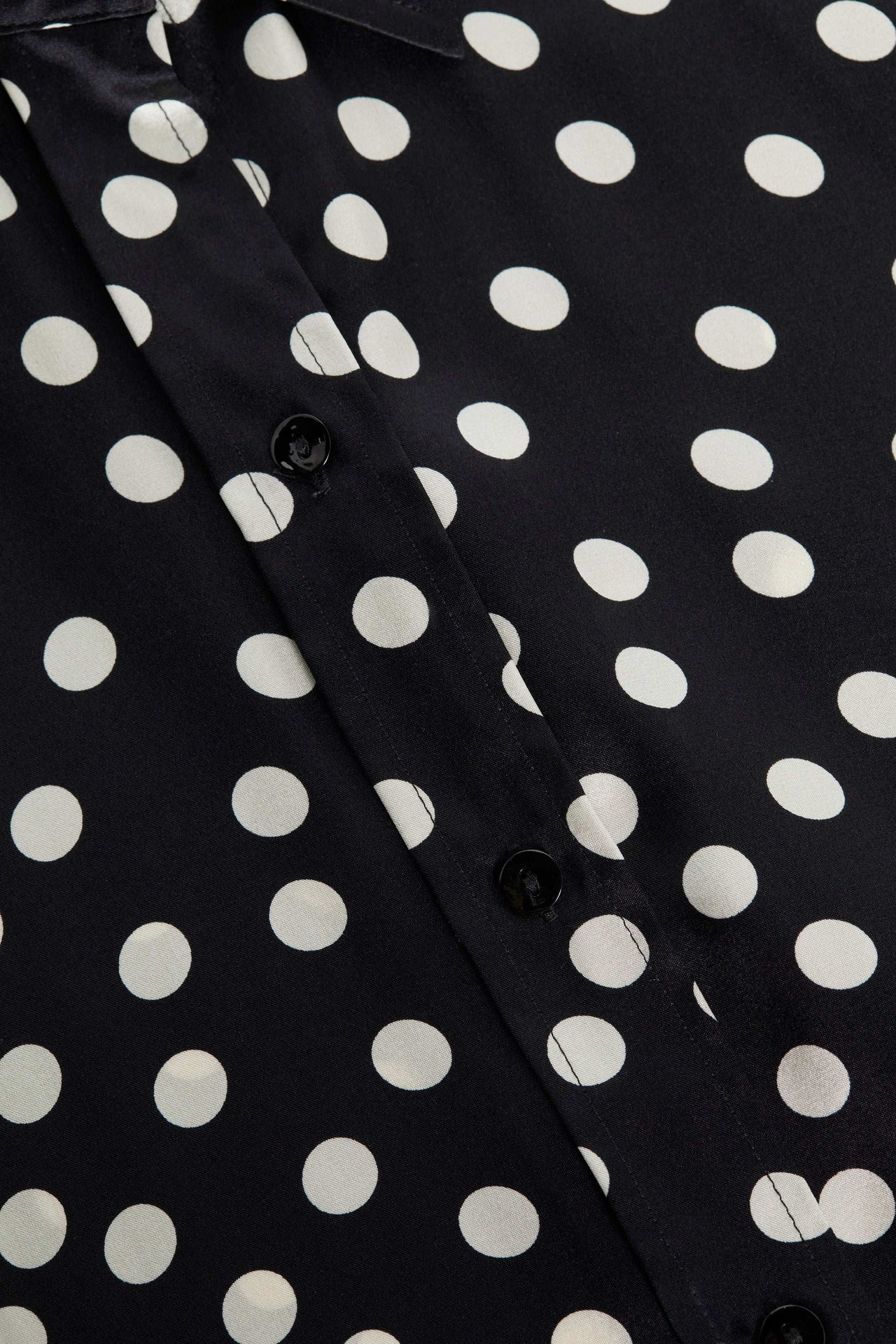 Ellah Silk Blouse in Black/Ecru Polka Dot