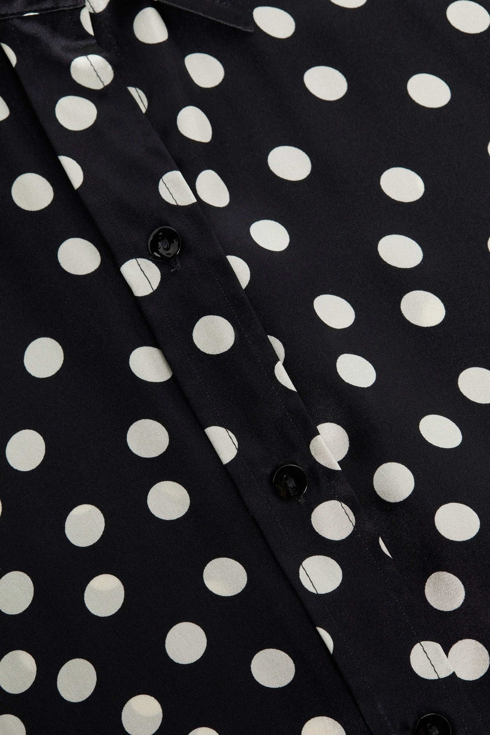 Ellah Silk Blouse in Black/Ecru Polka Dot