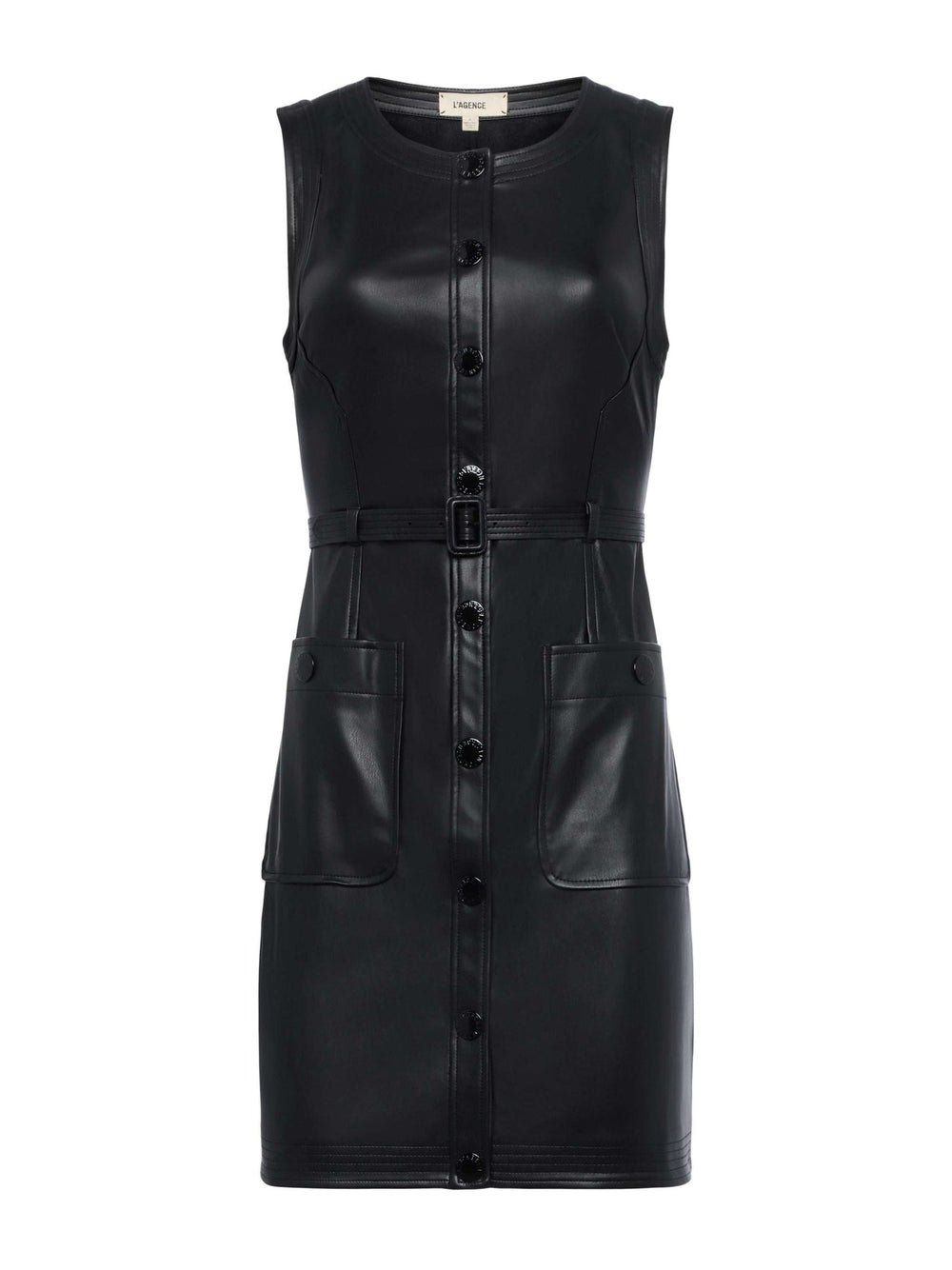Ronin Vegan Leather Dress in Black