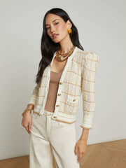 Jenni Cardigan in Ivory/Cappuccino Multi