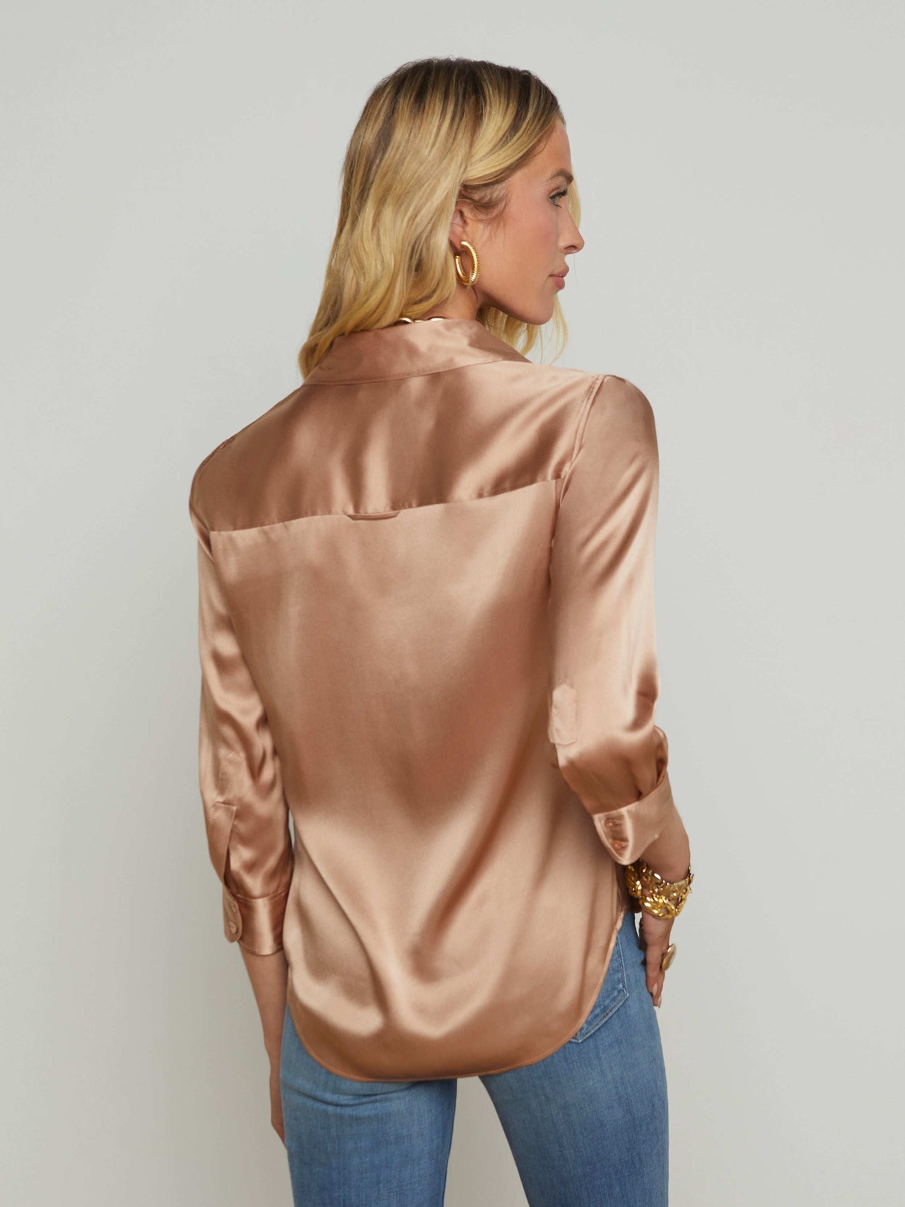 Dani Silk Blouse in Pecan