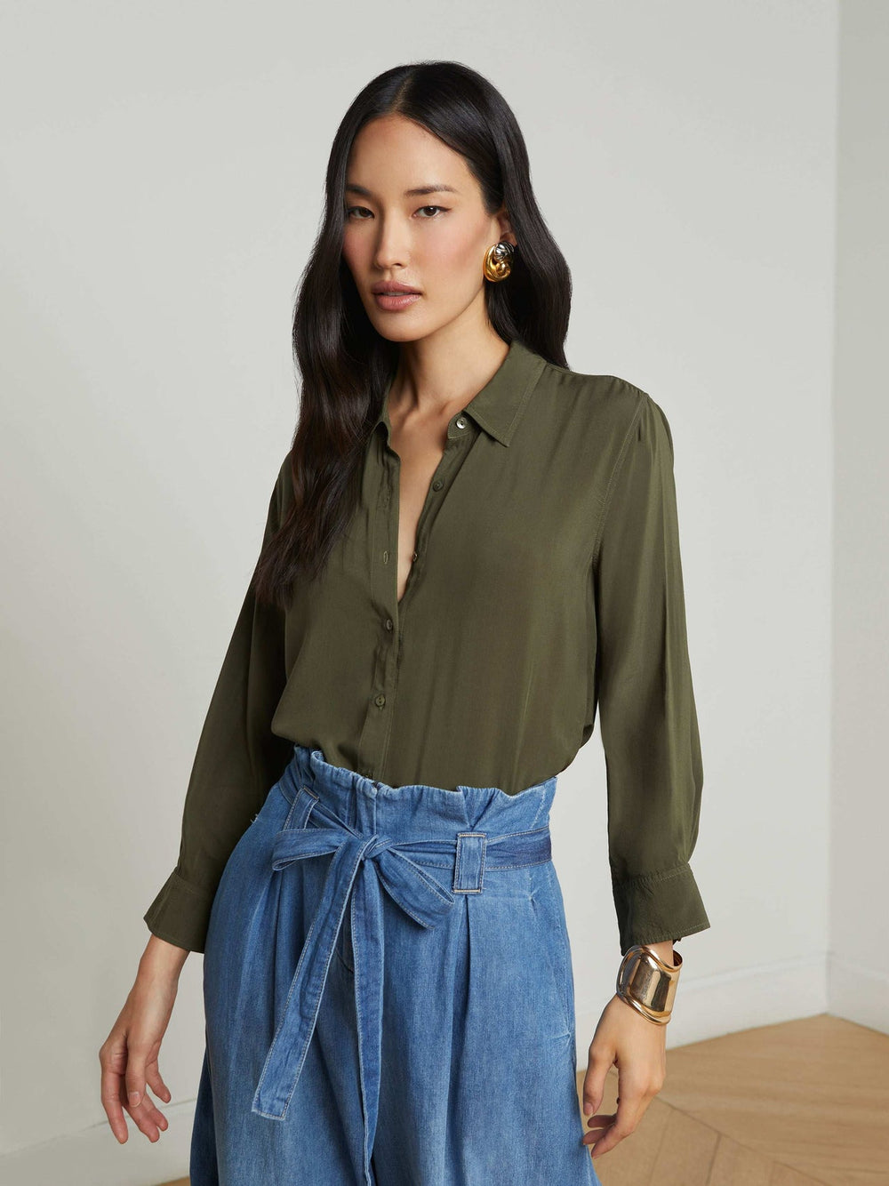 Marlene Blouse in Army
