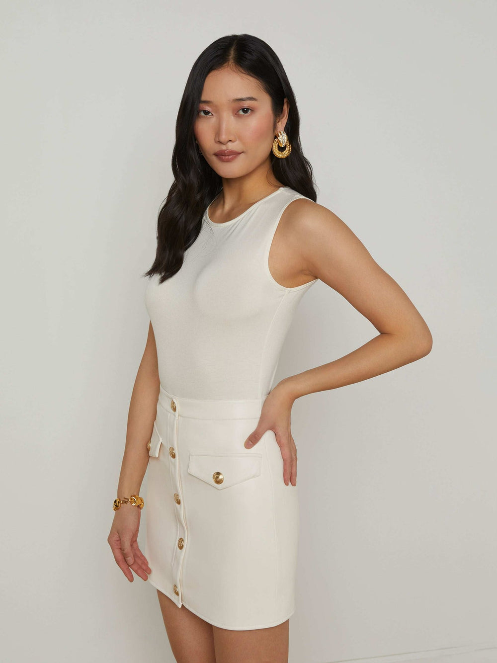 Amia Tank Bodysuit in Vintage White
