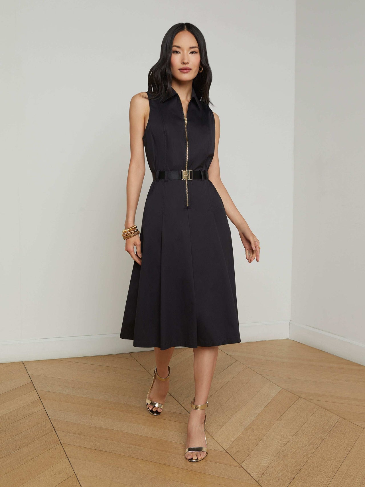 Kylo Poplin Shirt Dress in Black