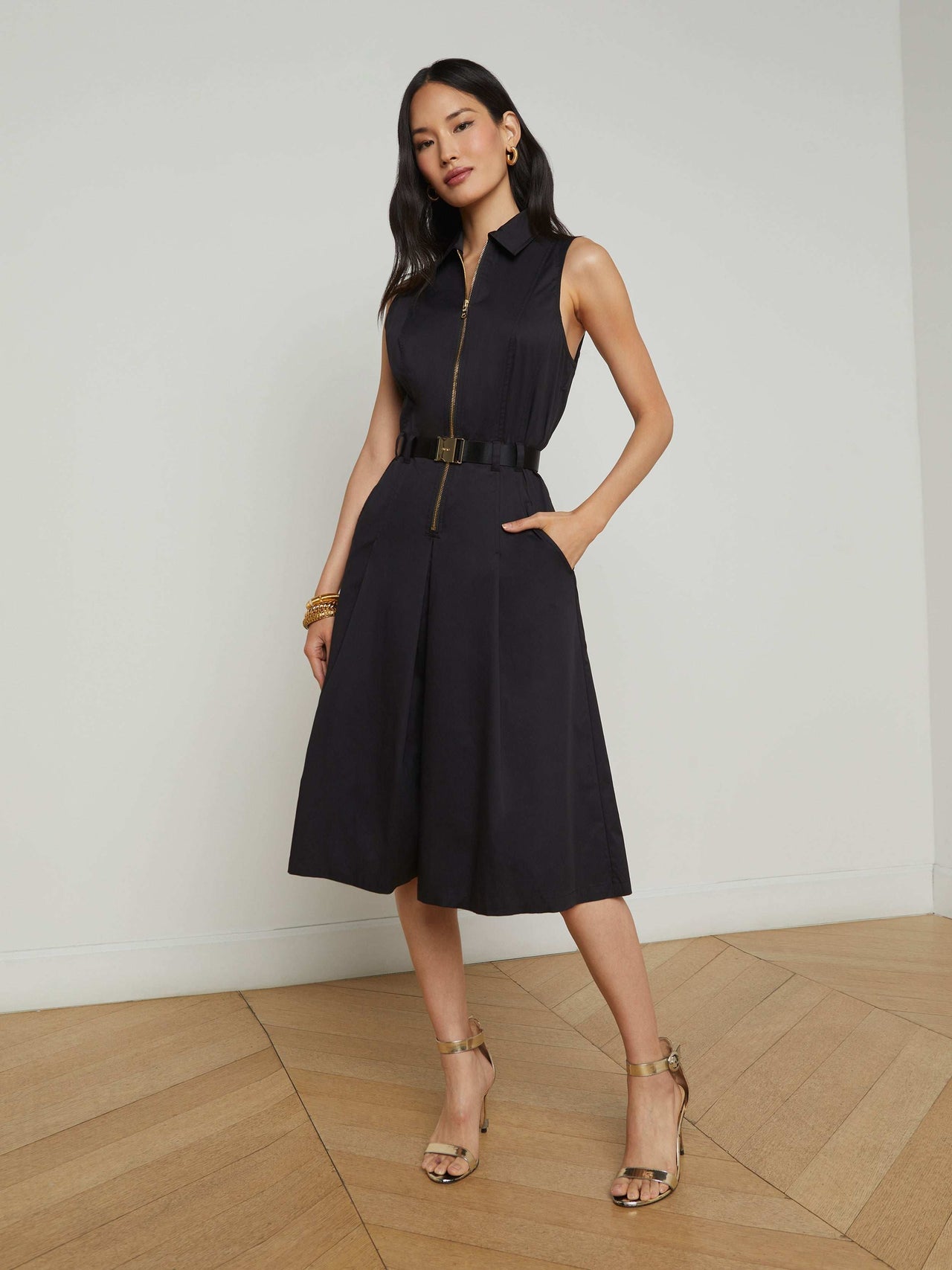 Kylo Poplin Shirt Dress in Black