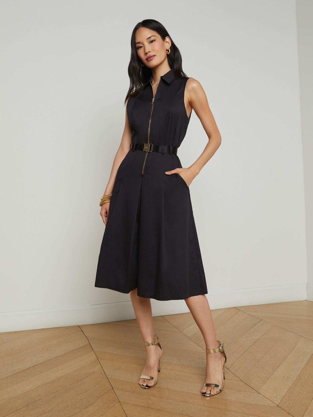 Kylo Poplin Shirt Dress in Black