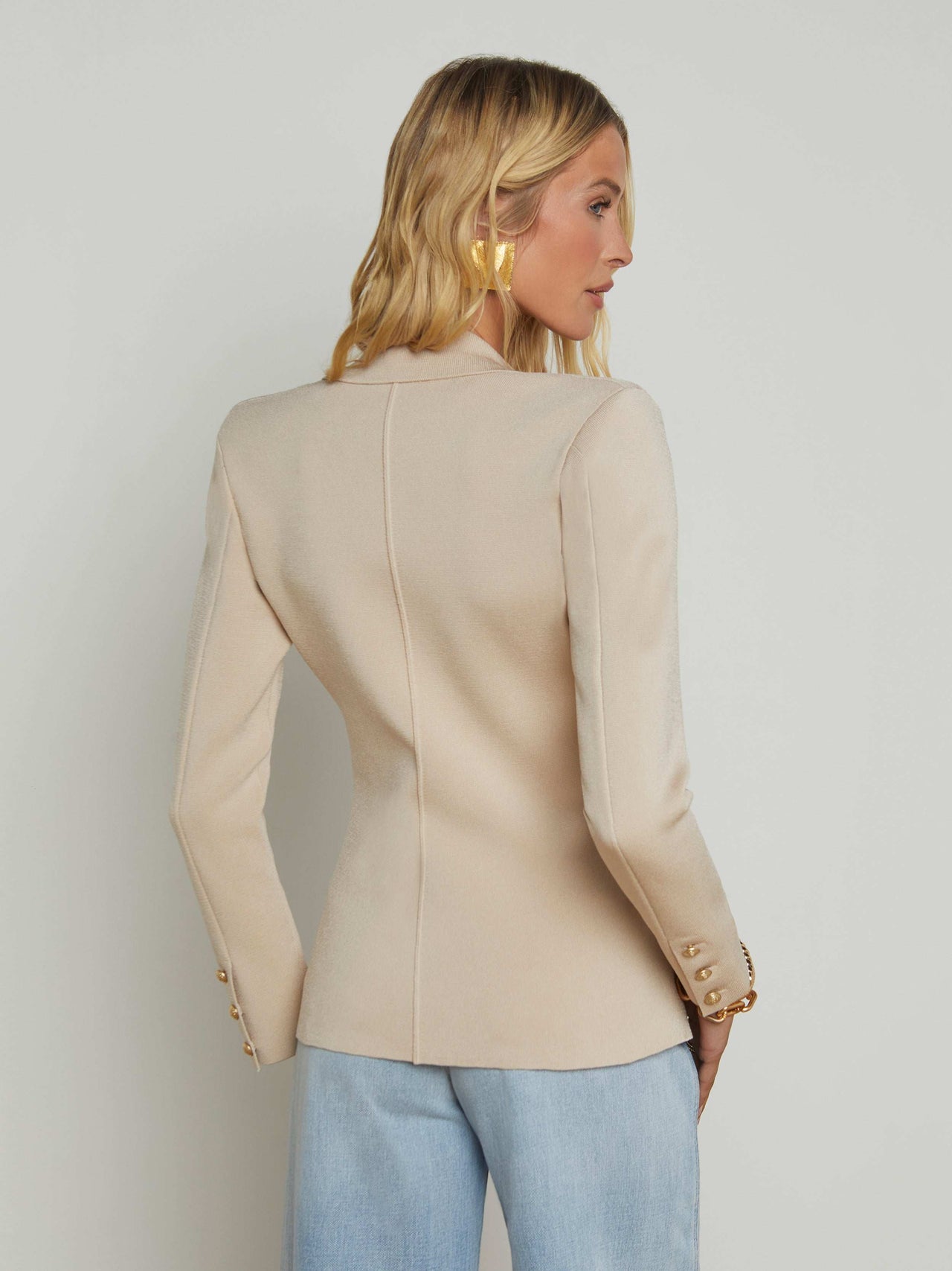 Chamberlain Knit Blazer in Champagne/Gold
