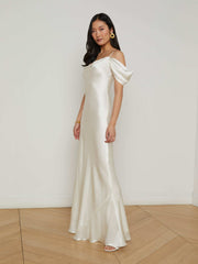 Kenna Silk Dress in Ivory