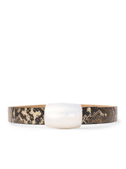 Milou Belt in Dark Snake Embossed