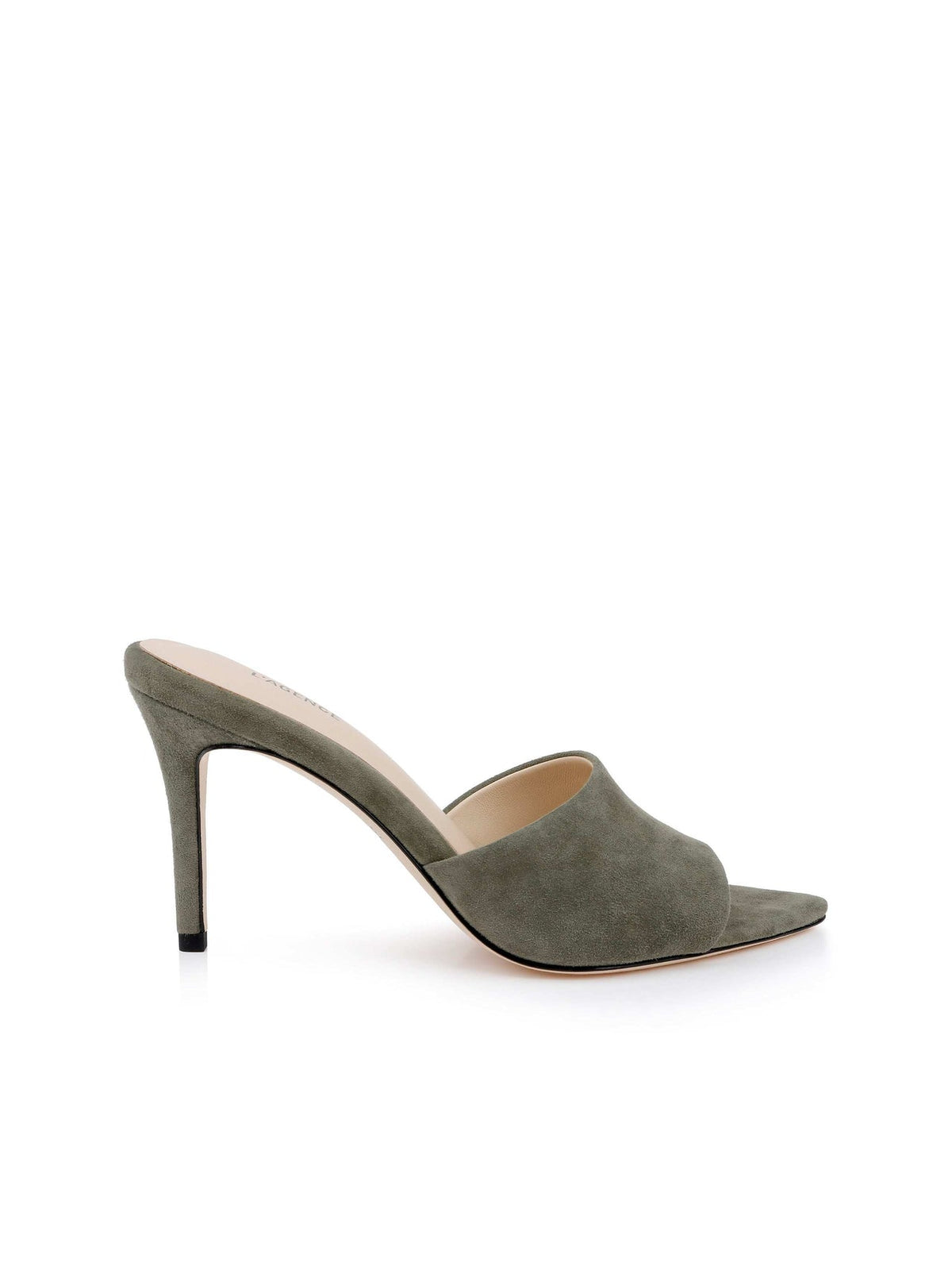 Lolita Suede Open-Toe Mule in Light Brigade Suede