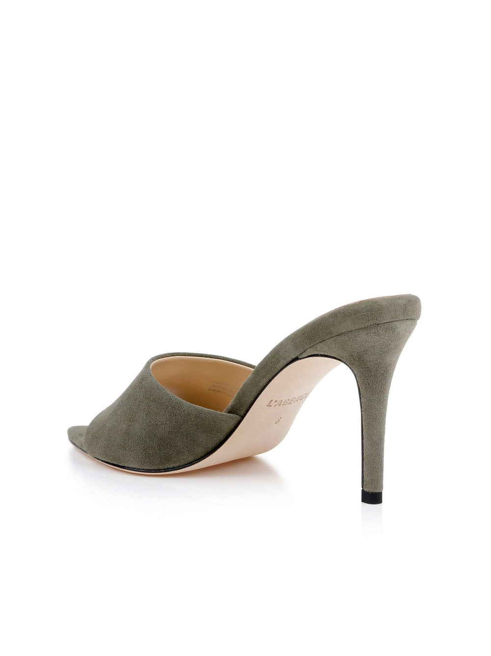 Lolita Suede Open-Toe Mule in Light Brigade Suede