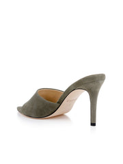 Lolita Suede Open-Toe Mule in Light Brigade Suede