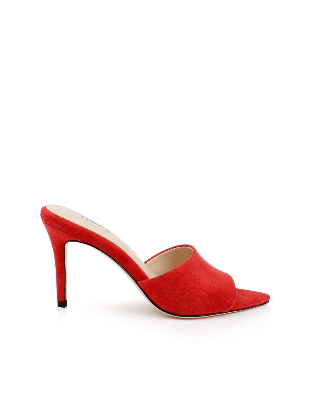 Lolita Suede Open-Toe Mule in Red Suede