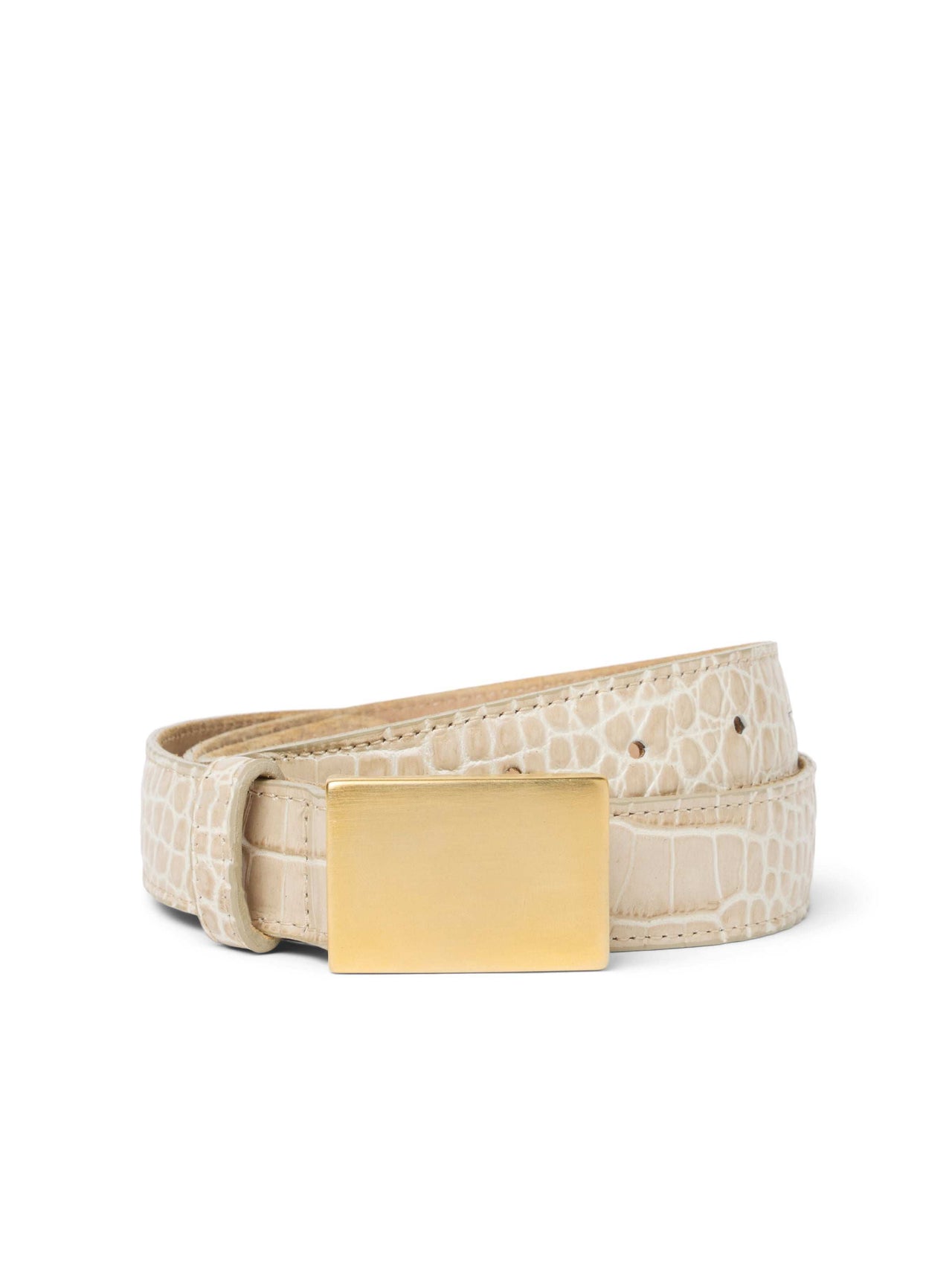 Amerie Belt in Ivory Croc Embossed