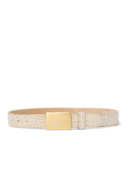 Amerie Belt in Ivory Croc Embossed