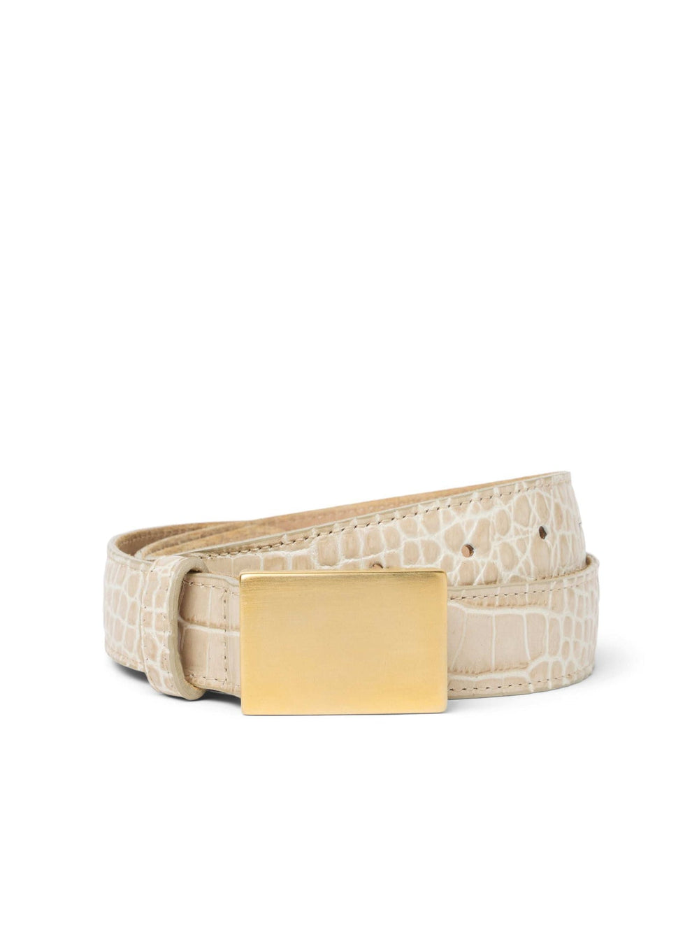 Amerie Belt in Ivory Croc Embossed