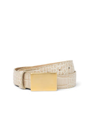 Amerie Belt in Ivory Croc Embossed