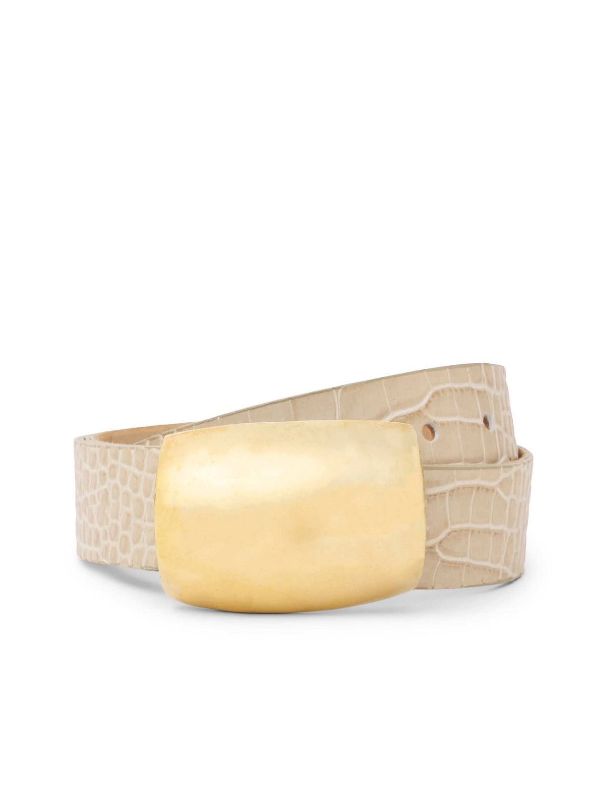 Milou Belt in Ivory Croc Embossed