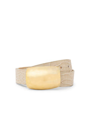 Milou Belt in Ivory Croc Embossed