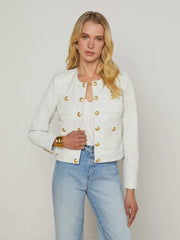Jayde Leather Jacket in White
