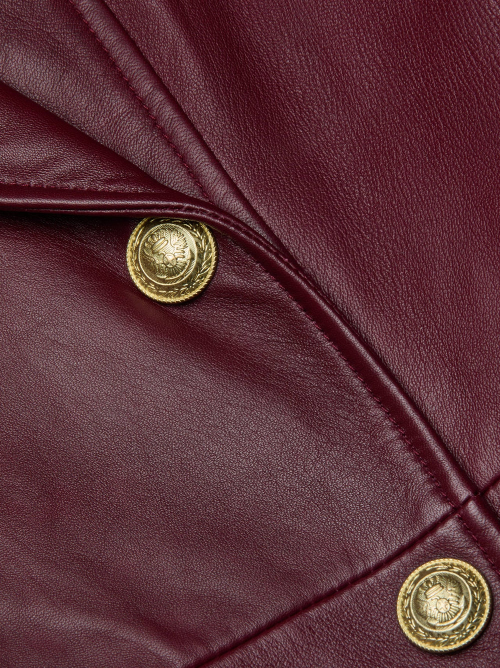 Celina Leather Trench Coat in Black Cherry