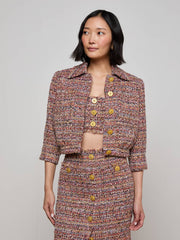 Jia Tweed Jacket in Mauve/Tan Multi Tweed