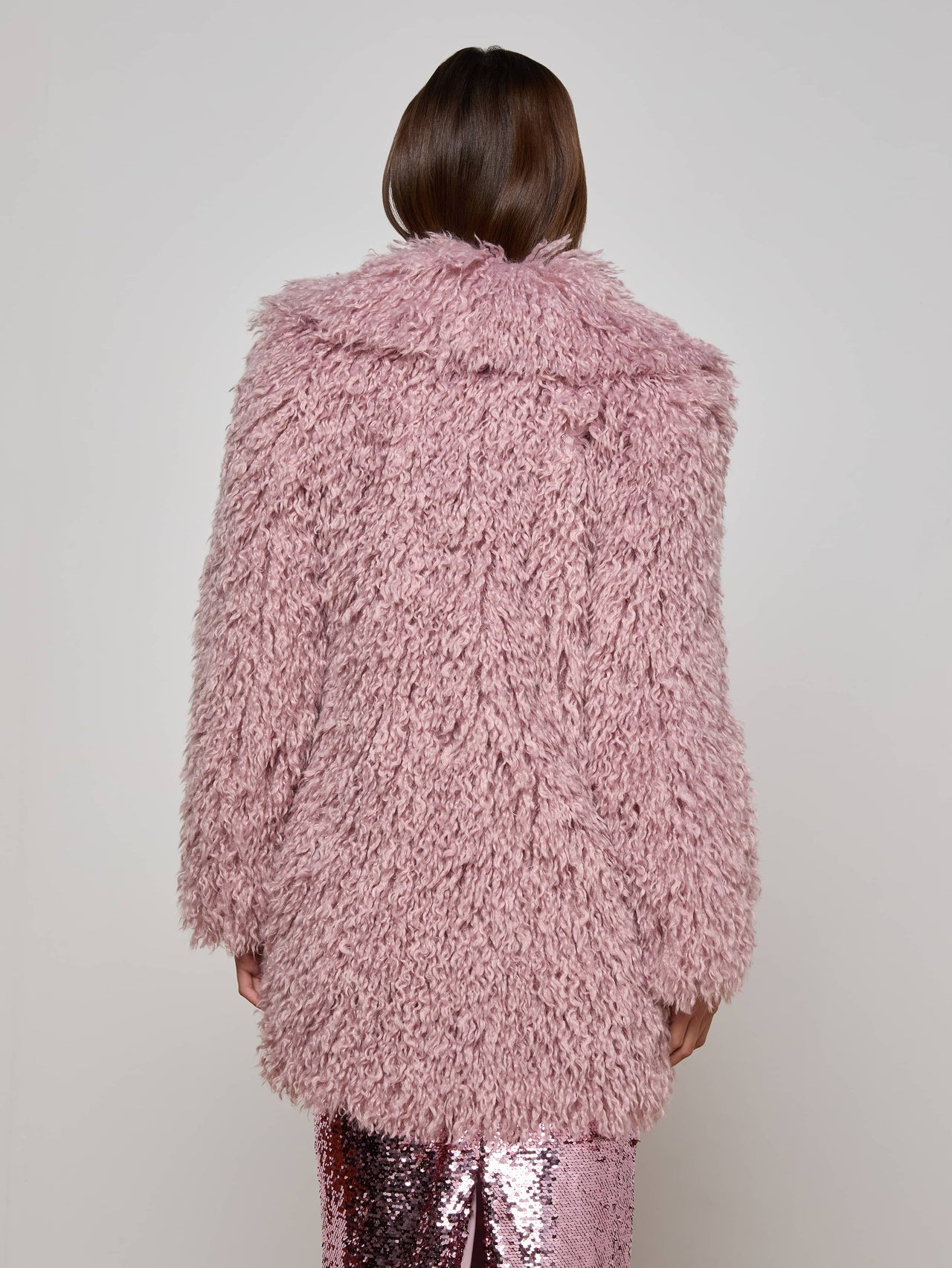 Toira Faux Fur Coat in Light Mauve