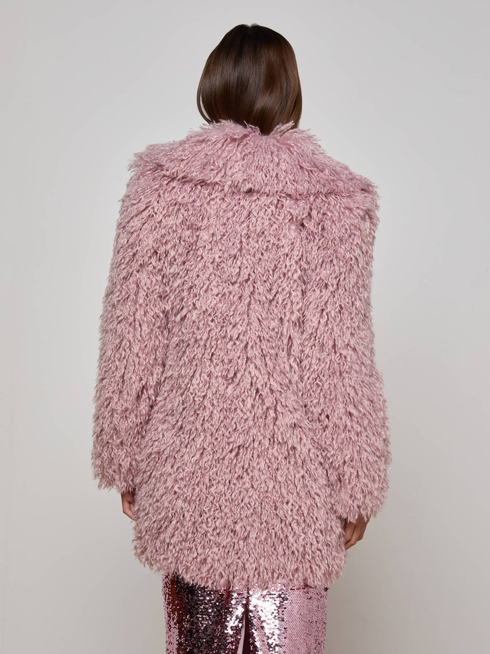 Toira Faux Fur Coat in Light Mauve