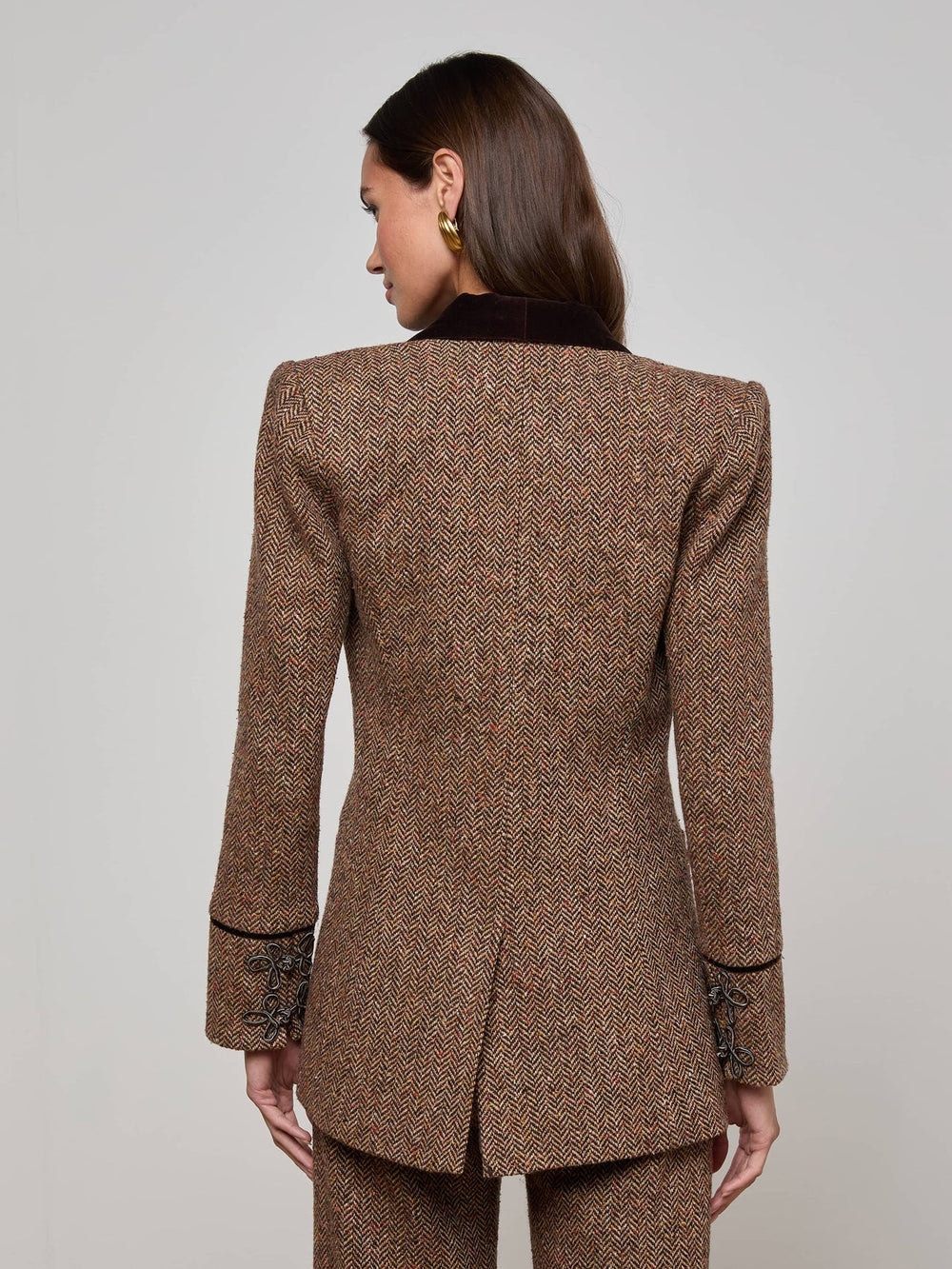Gable Herringbone Blazer in Brown Herringbone