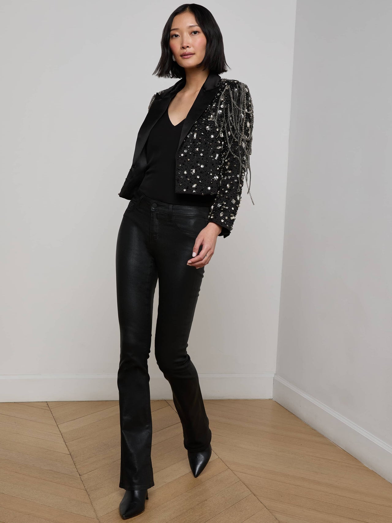 Soma Embellished Blazer in Crystal/Chain Embellishment